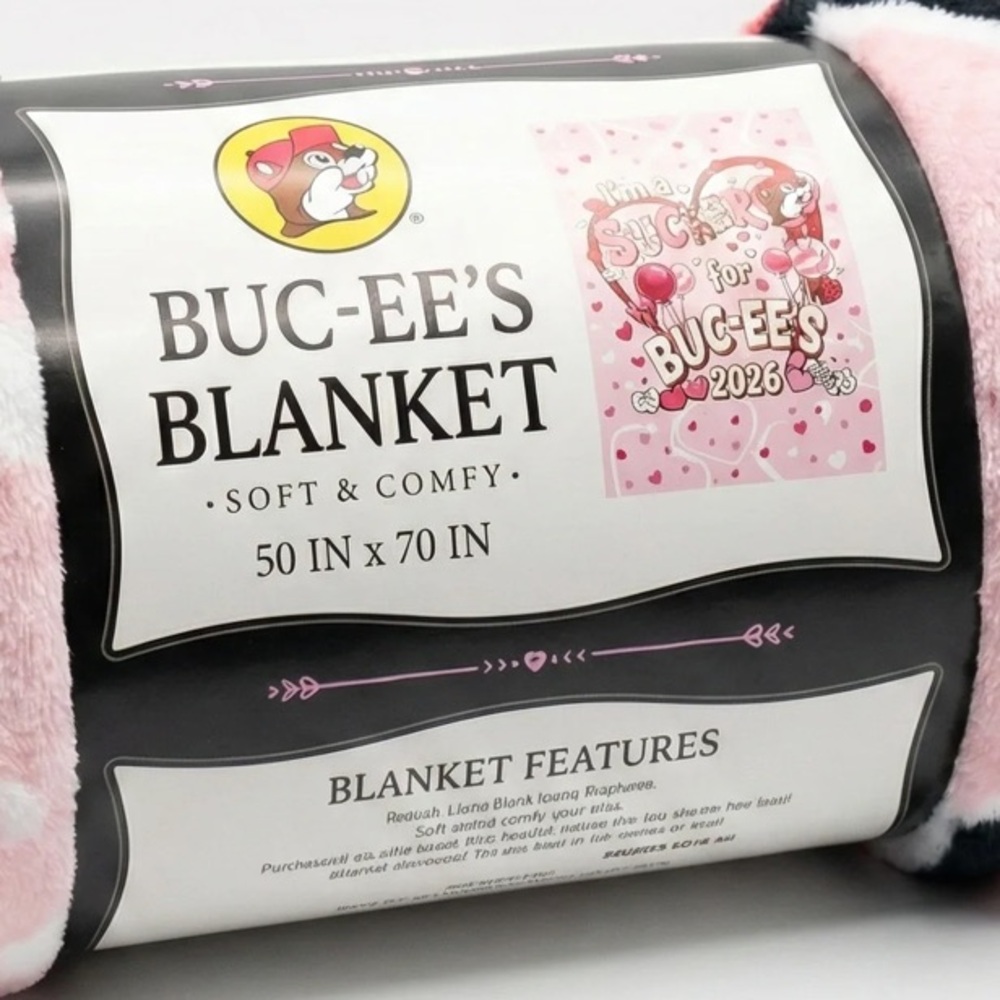 Buc-ee’s Valentine’s Day “I’m a Sucker for Buc-ee’s” 50x70 Soft & Comfy Blanket - Picture 3 of 3